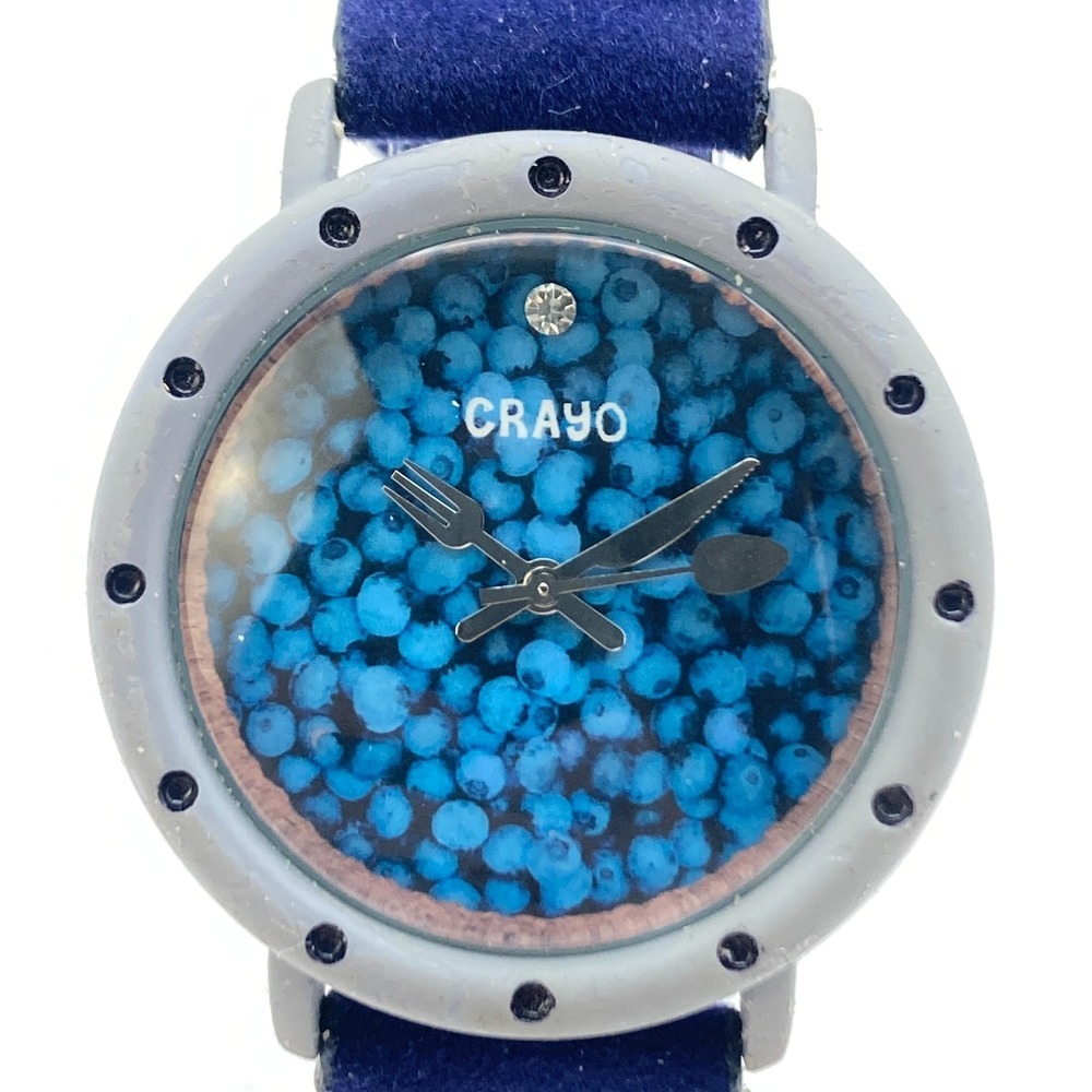 Crayo Women's Watch 37mm Blueberry Pie Novelty Summer Blue New Battery 9"